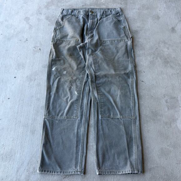 Vintage Y2K Carhartt MOS green double knee work wear carpenter pants